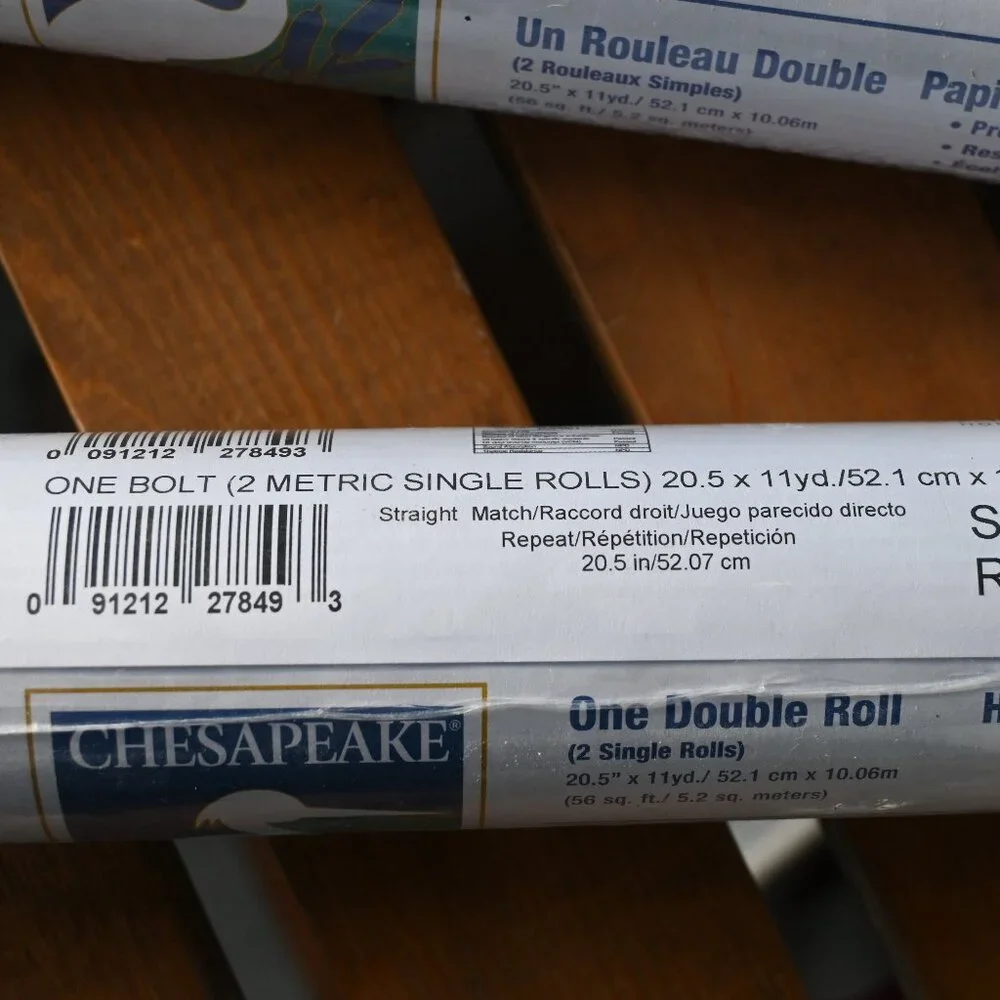 Chesapeake High Performance Wallpaper Wallcovering Removable Prepasted 3 Rolls